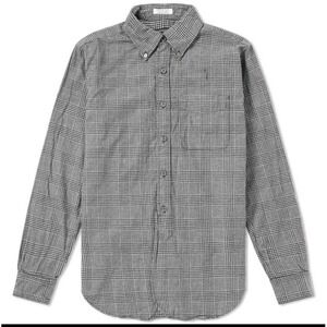 ENGINEERED GARMENTS Dark Grey Brushed Glen Plaid 19th Century Button Down Shirt